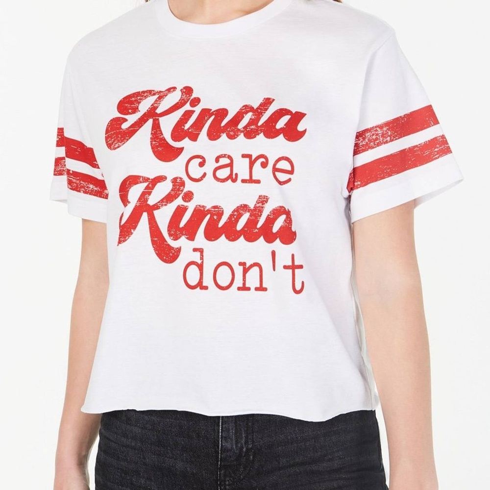 Rebellious One women top Kinda care Kinda don't short sleeve Top size XL